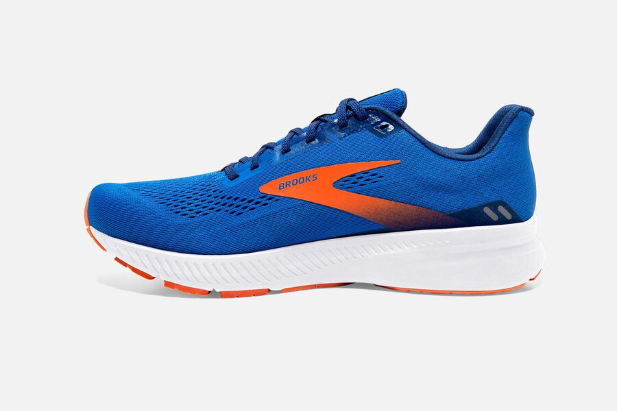 Brooks Running Shoes - Launch 8 Road Mens - Blue/Orange - FWY-092436